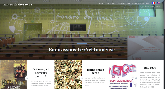 Capture d'écran de mon blog personnel (version française d'octobre 2022).
